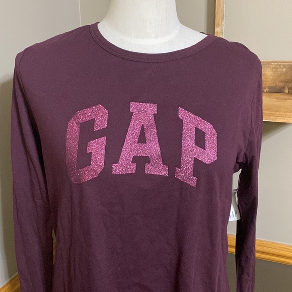 Gap deep maroon and pink long sleeve tee NWT size large NWT - Picture 4 of 7